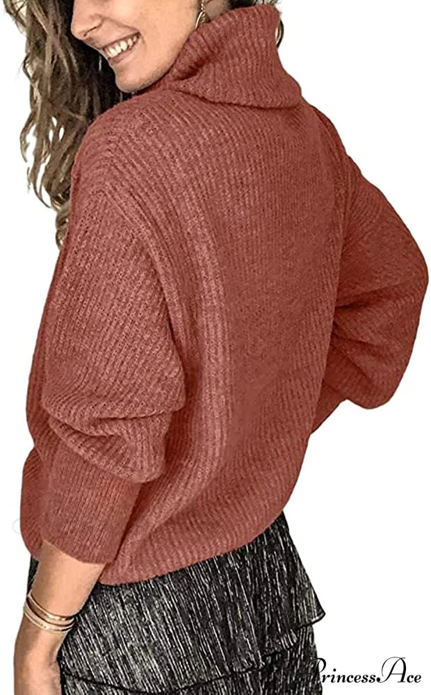 Women's Oversized Turtleneck Chunky Pullover Sweaters