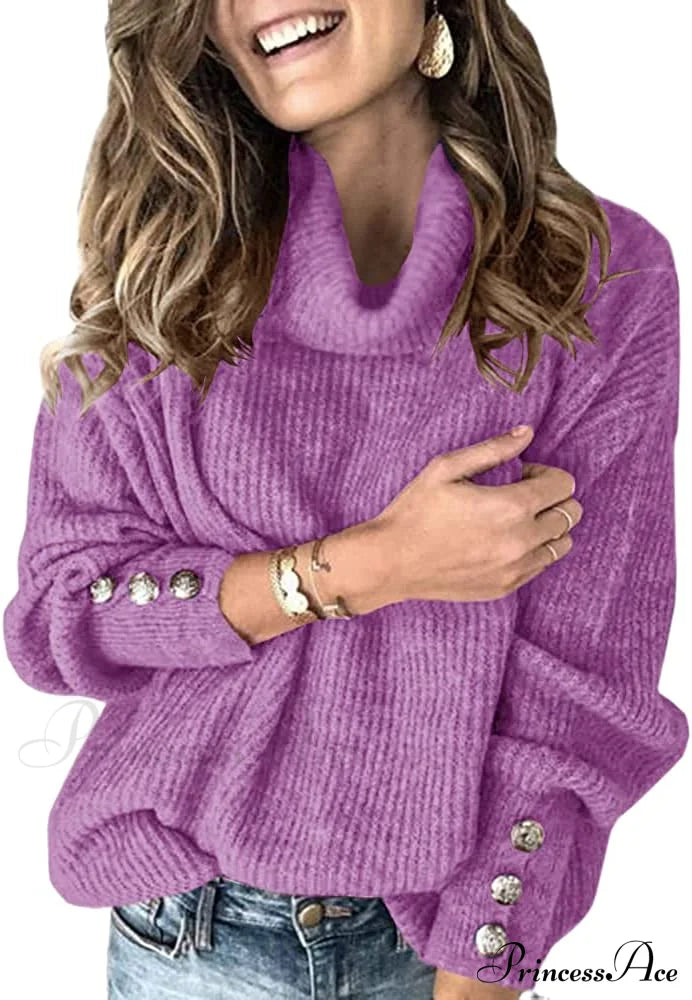 Women's Oversized Turtleneck Chunky Pullover Sweaters